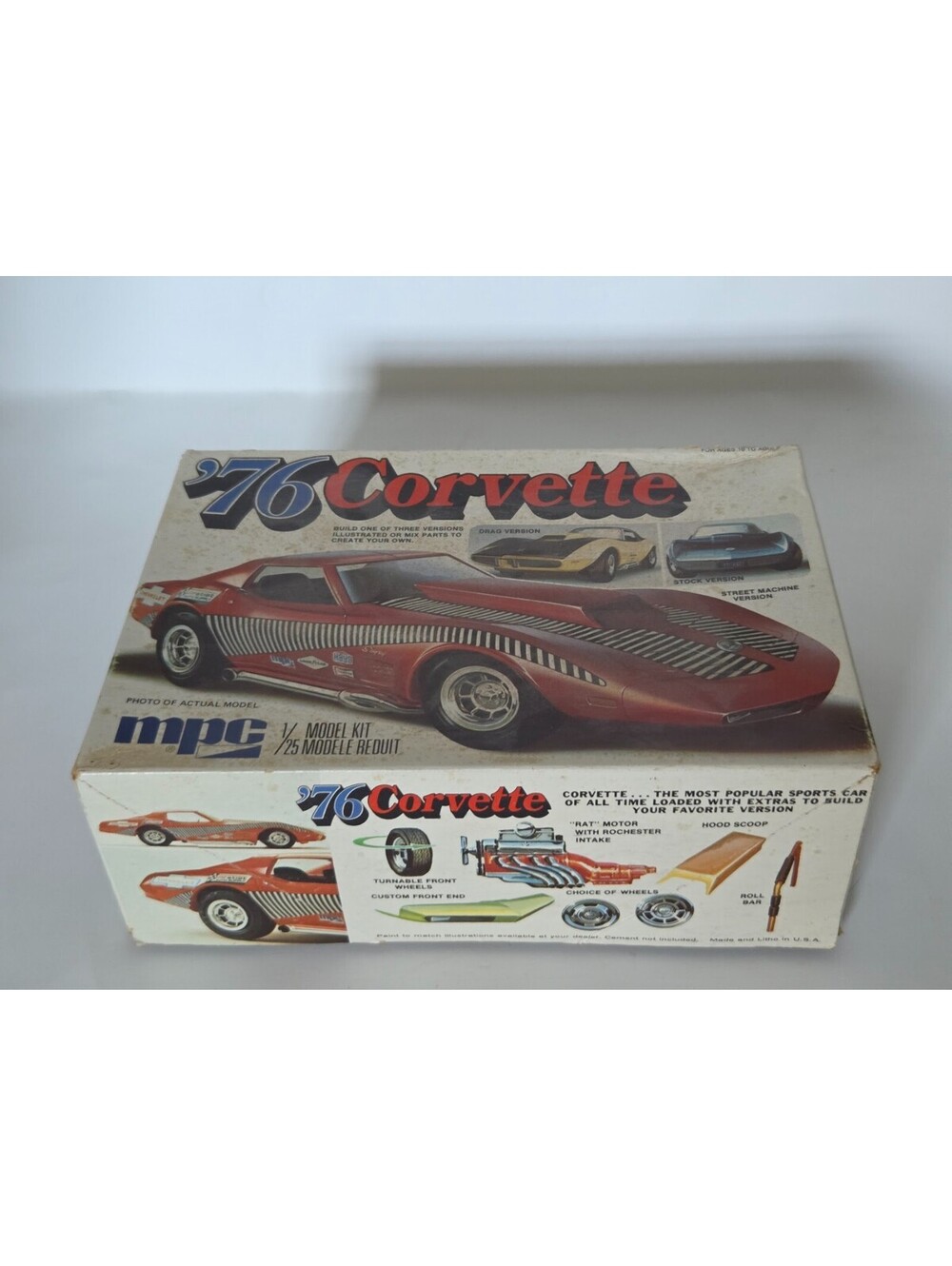 MPC 1976 Corvette 1/25 Scale Fully Assembled Model Kit With Box And Parts